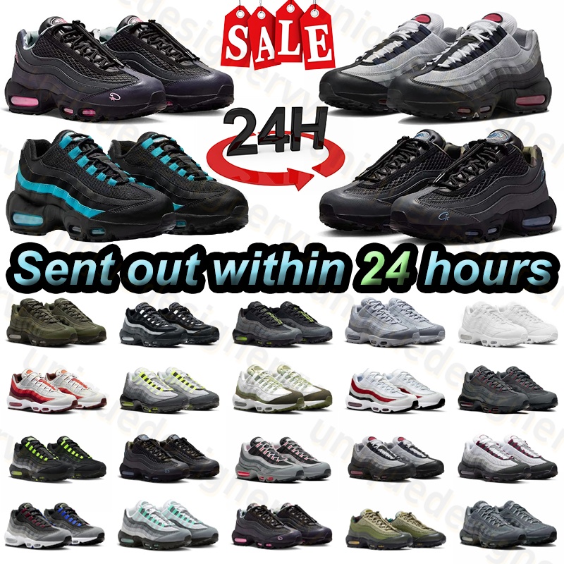 Designer running shoes 95 men women 95s Triple Black White Green Blue Bred Dark Solar Red Grey mens trainers 36-46
