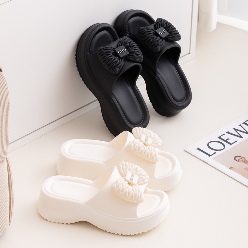 Free shipping 2025 slippers women trendy fashion butterfly bow lightweight beach outdoor indoor slippers casual shoes