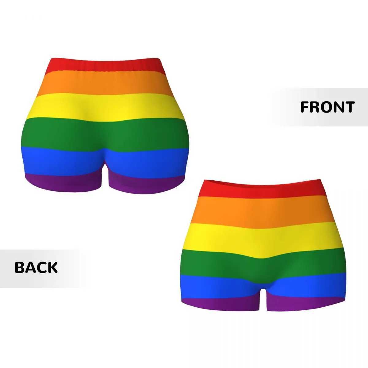 Customized gay pride LGBT rainbow flag gym volleyball bike shorts lesbian sports yoga shortsXJ250403