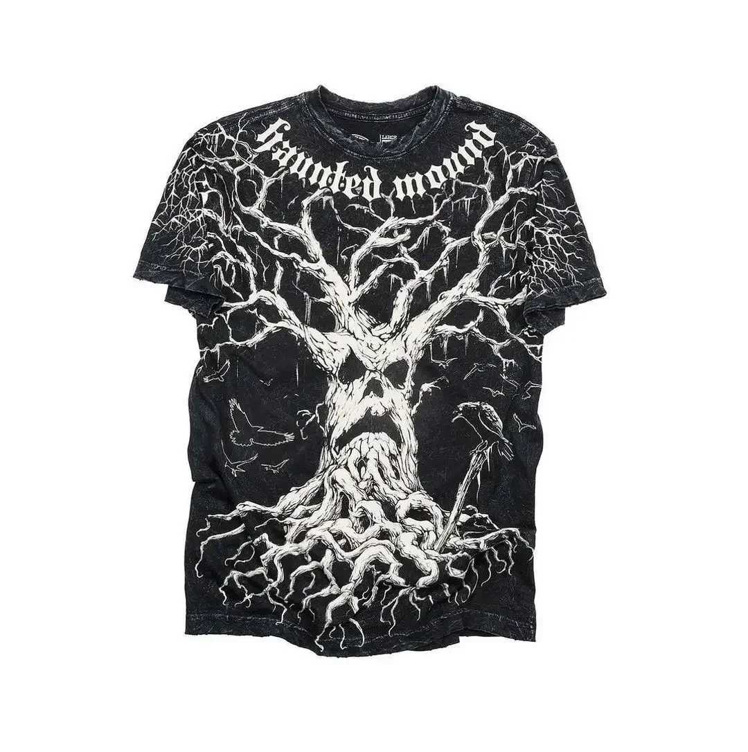 Retro Punk Hip Hop Graphic Print Oversized T Shirt 2000s T shirt Clothes Mens new Round Neck Cotton Short Sleeve Top X250613