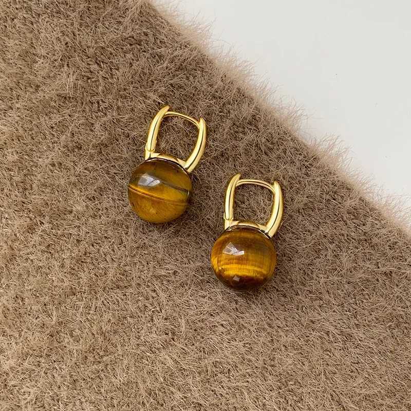 Unique and niche Meilard color scheme light luxury imitation tiger eye stone earrings for womens 2025 new earrings C251103