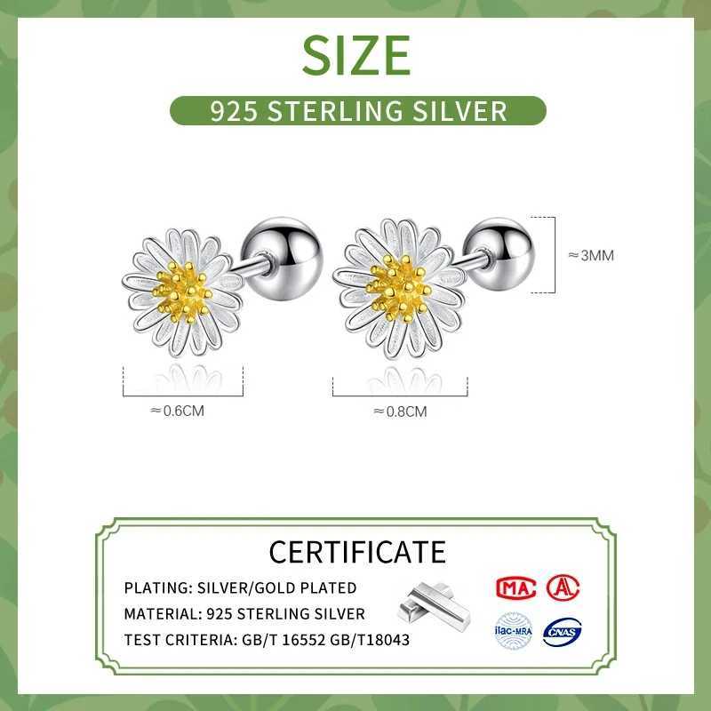 INZATT Real 925 Sterling Silver 68mm Flower Stud Earrings for Women Classic Fine Jewelry Piercing Screw Ball Accessories C251103