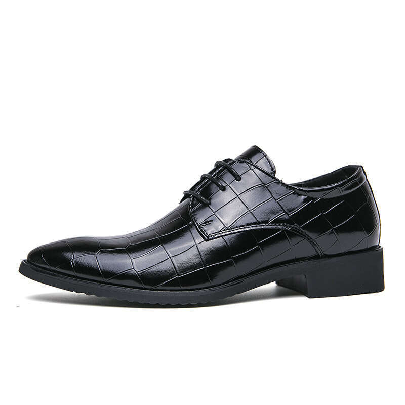 Four Seasons Fashion Trend Large Size 48 Pointed Leather Men's Green Business Dress Wedding Shoes