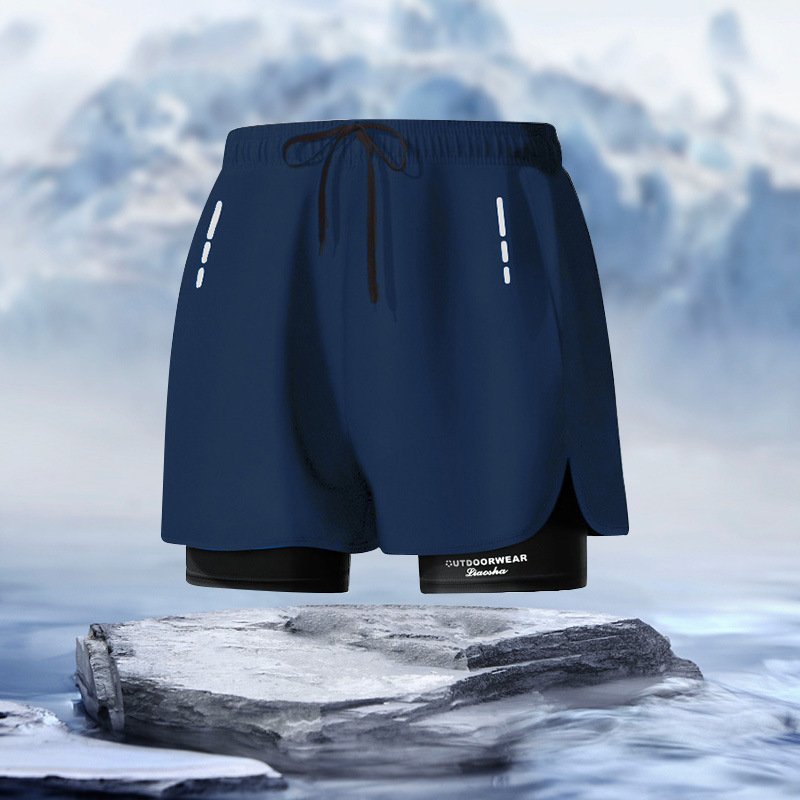 Lixada Mens 2-in-1 Running Shorts for Quick Drying Breathability Active Training and Exercise Slow Running Bike Shorts with Longer Inner Lining 241209