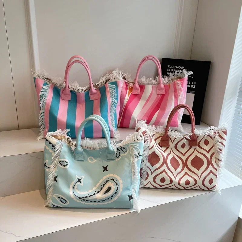 Canvas Material 2025 High Quality Womens Shoulder Bag Solid Color High Beauty Fashion Tote Bag Soft Versatile Handbag 250325