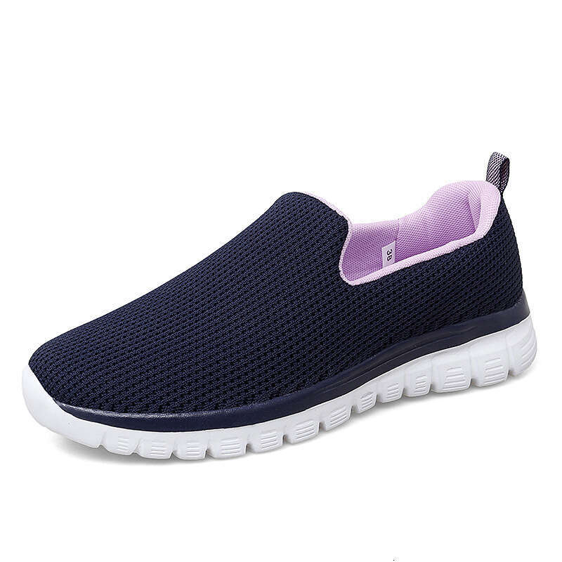 Summer new plus size breathable casual sports women's shoes, simple flat bottomed set feet, mom's loafers