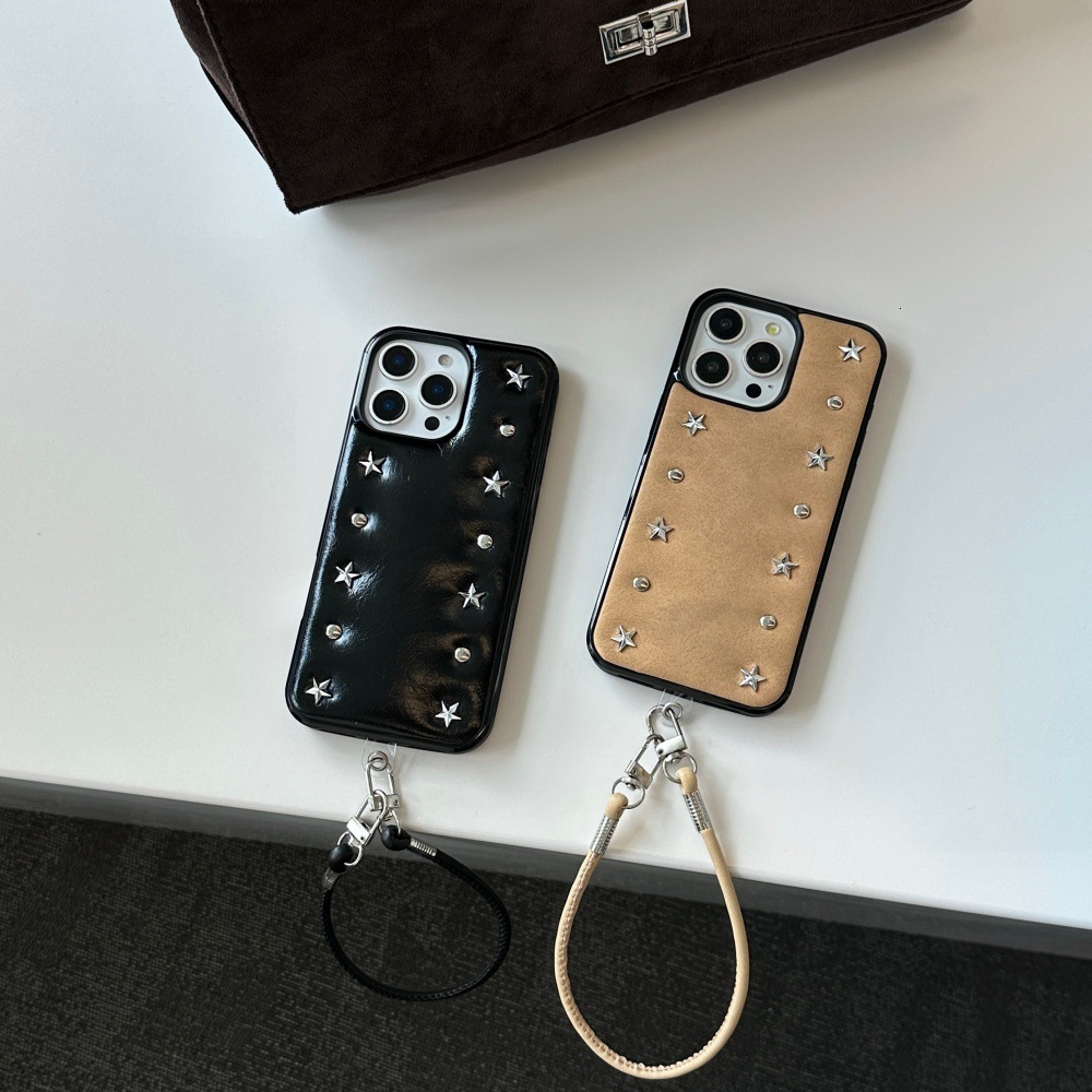 Studded Star Bread Phone Case Compatible with iPhone 17/16 Personalized Solid Color iPhone 15/14 Pro Shockproof