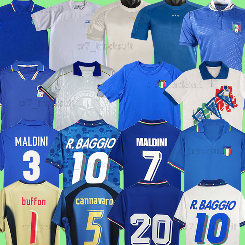 1982 85 Retro Italy national football team Soccer Jerseys 1990 VIALLI GATTUSO 1994 96 98 Football Shirts 2000 02 04 06 DEL PIERO Long sleeves 2012 Men Uniforms kids kits