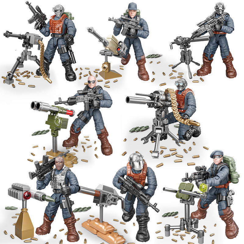24 PcsLot WW2 Military Figures Building Blocks Nation Army Soldiers Assemble Bricks Educational For Boys Christmas Gift Toys 250908