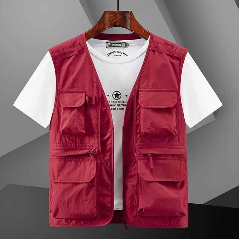 6XL Big Size Mens Utility Fishing Vests Summer Outdoor Multi-pocket Lightweight Waterproof Hiking Travel Safari Cargo Vest Men X250403