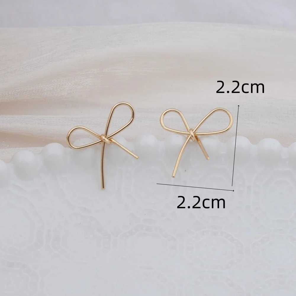 Personality Minimalism Hollow Bowknot Gold Color Line Smooth Drop Earrings for Women Geometry Hyperbole Fashion Party Jewelry C251103