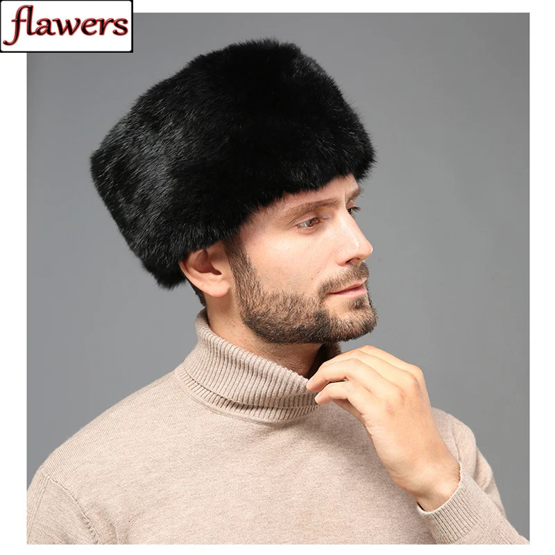 Winter Outdoor Man Rabbit Fur Hat Natural Warm Rabbit Fur Bomber Hats Male Quality 100 Genuine Rabbit Fur Caps 251103