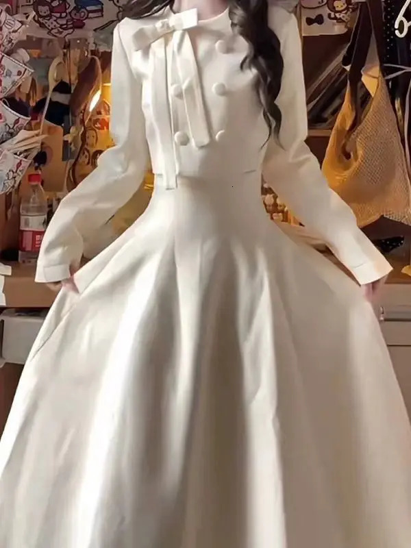 French senior princess style wear suit womens autumn n feeling bow jacket waist and thin skirt 251103