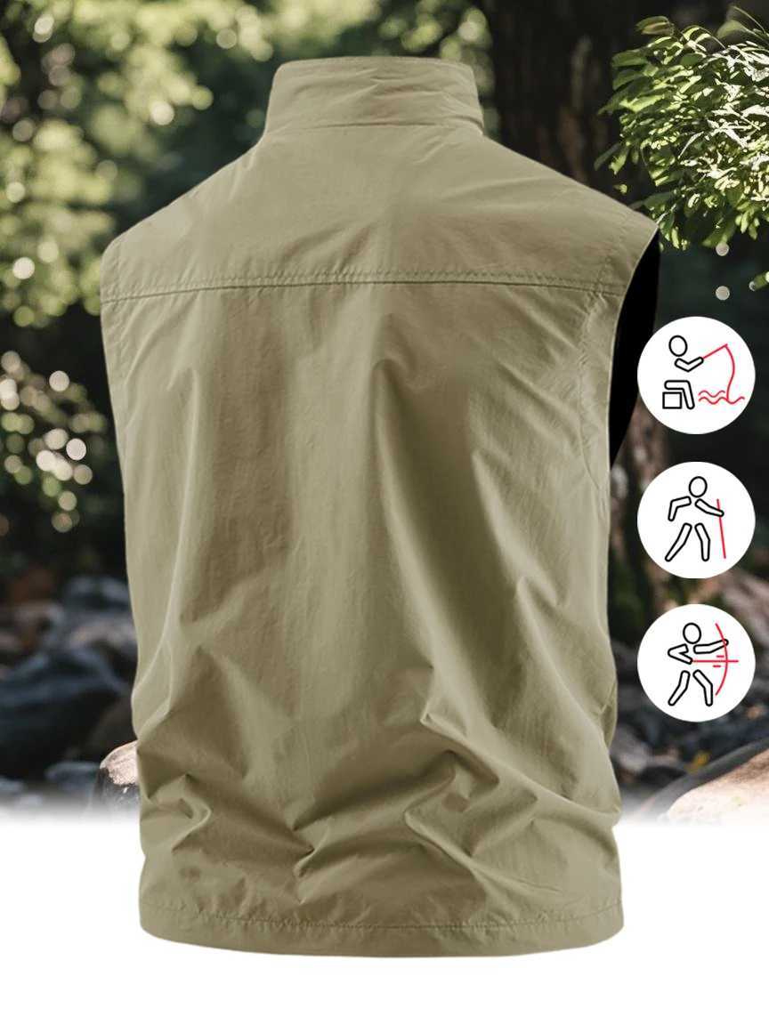 Mens Fishing Vest Travel Vest with Pockets Outdoor Work Photo Cargo Fly Summer Vest Hiking Camping Jacket Mesh Breathable M-6XL X250403
