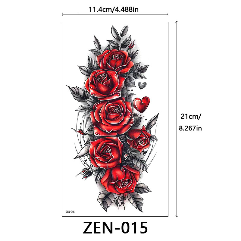 6pcs Small full arm tattoo sticker, half arm tattoo sticker, animal flower Halloween