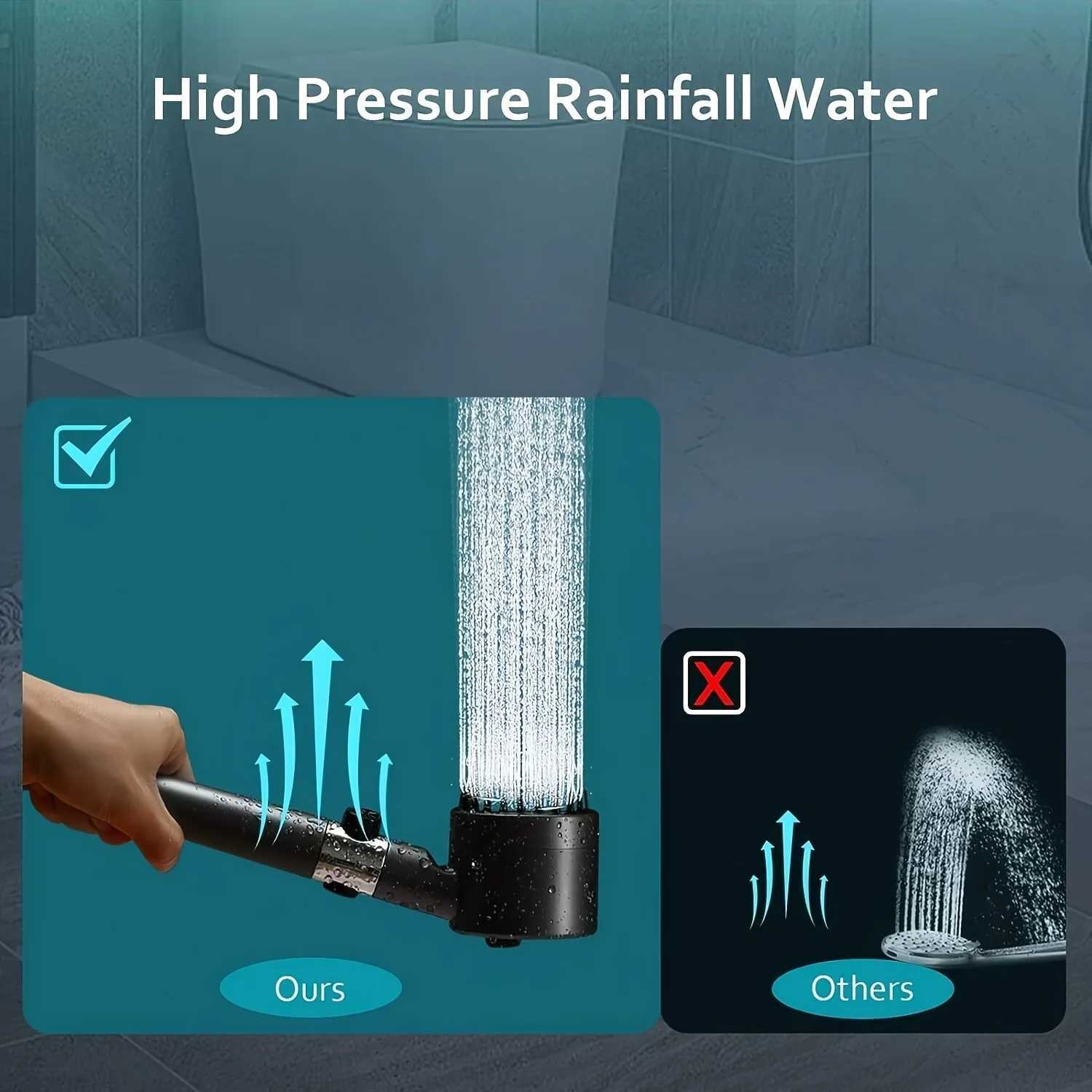 HighPressure Handheld Shower Sprayer with 3 Modes 360 Adjustable Detachable Shower Pause Button WaterSaving Design fo Y251103