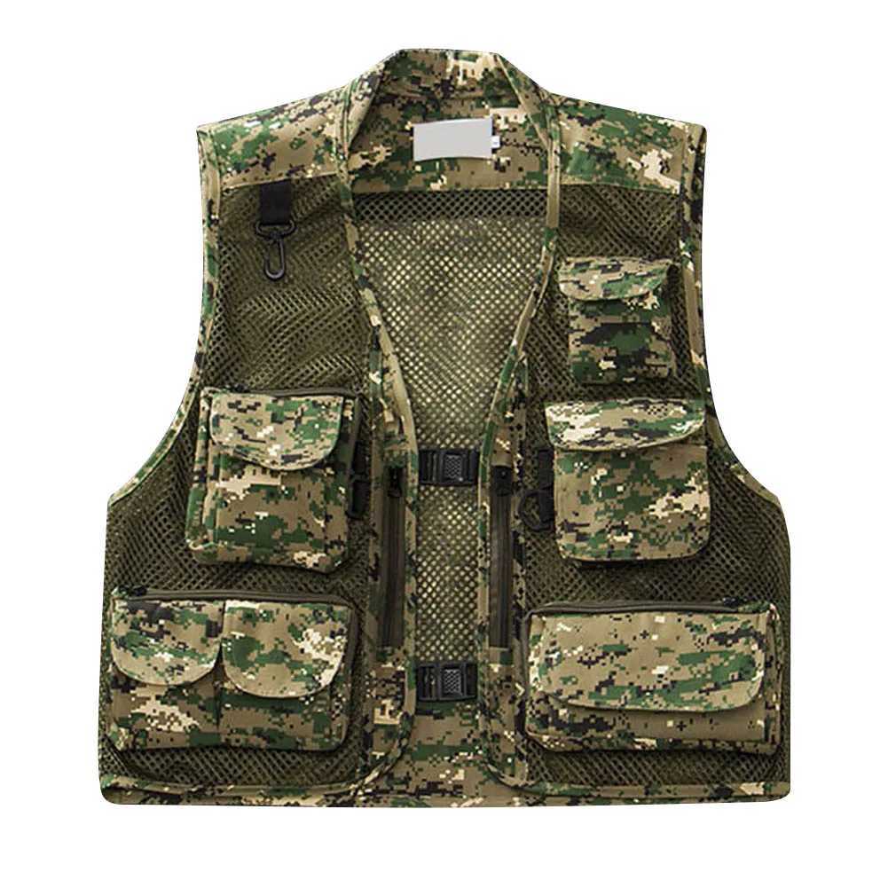 Men Fishing Vest Multi-Pocket Quick Dry Mesh Vest Outdoor Waistcoat X250403