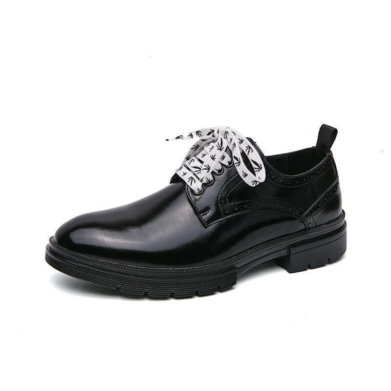 Large 46 Leather 2024 Spring and Autumn New Style Men's Lace up Business Dress Groom Wedding Shoes
