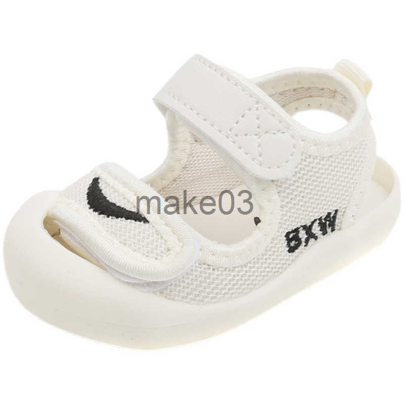 Summer Baby Walking Shoes Sandals Baby Girls Boys Breathable Mesh Bread Toe Shoes 0-3 Year Old Anti Kick Kids Shoes J250403