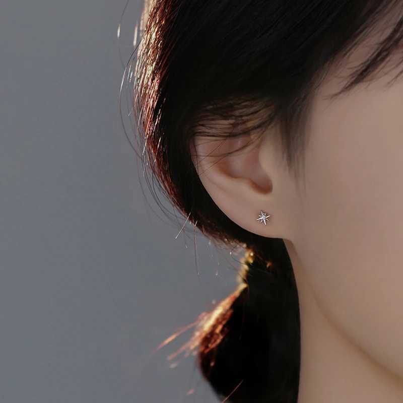 SOFTPIG 100 925 Sterling Silver Zircon Star Stud Earrings for Women Classic Fine Jewelry Minimalist Accessories C251103