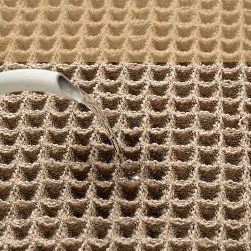 Linen Woven Doormat Thickened Super Absorbent Bath Mat Quick-drying Waffle Texture Floor Mat Living Room C251103