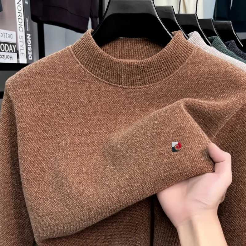 Fashion luxury embroidered knitted mens sweater high-end brand soft plush warmth round neck trend versatile pullover casual topT251103