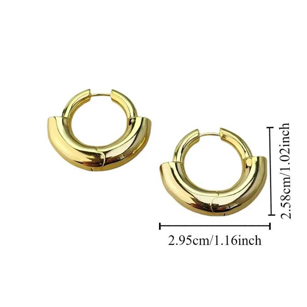 Ins Light Luxury Round Earrings High end External Buckle Earrings Allergy Prevention Copper Buckle Neutral Style Y250401