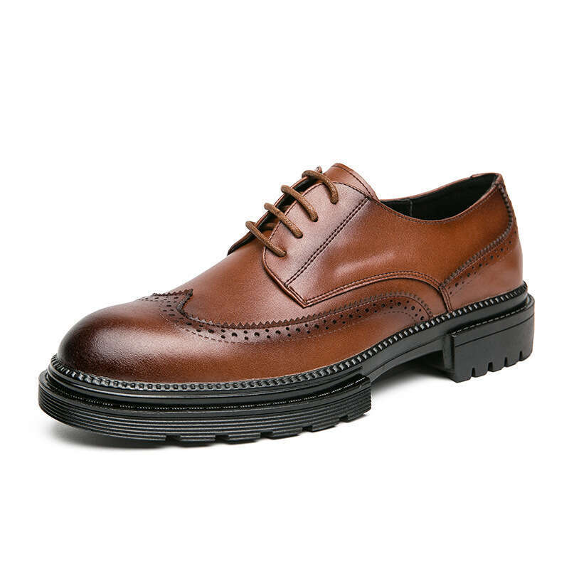 2024 men's plus size, new casual fashionable British style leather shoes, trendy wedding shoes
