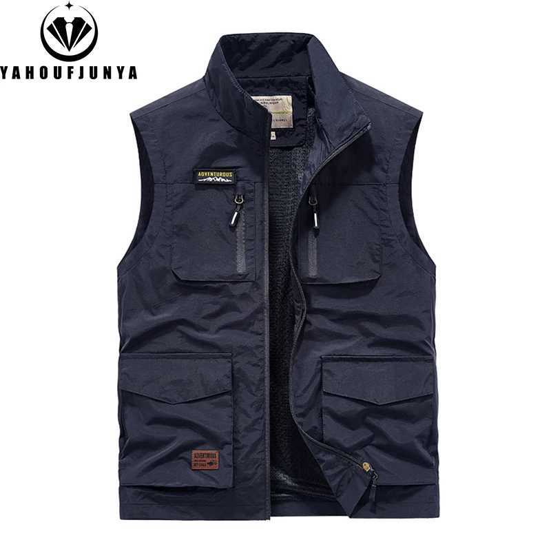 2025 New Summer Men Sleeveless Outdoor Leisure Stand Collar Vest Men Solid Color Breathable Loose Thin Vest Male Waistcoat Hots X250403
