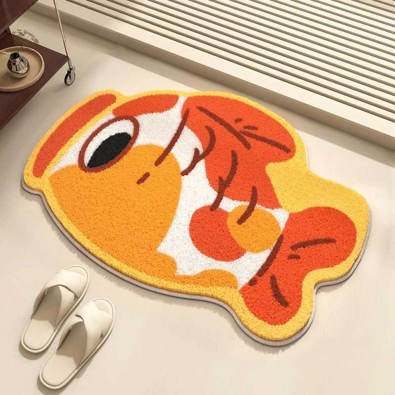 Good luck koi imitation cashmere floor mat bathroom absorbent non-slip mat toilet door foot mat toilet wear-resistant C251103