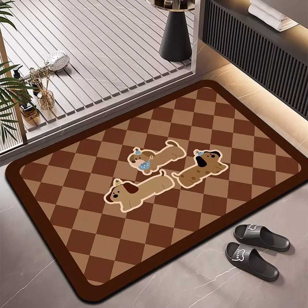 Hard diatom mud absorbent bathroom floor mat door-to-door bathroom household non-slip quick-drying floor mat toilet mat C251103