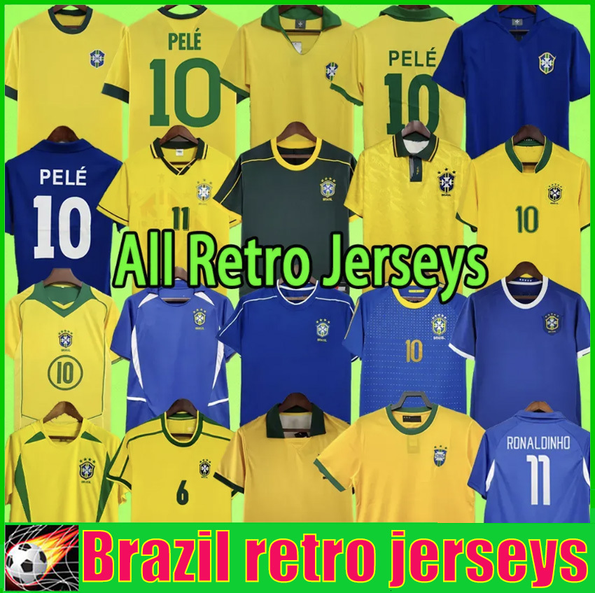 Vintage retro Soccer Jerseys - PELE & RONALDINHO Classic Football Shirts 1957-1998-2002-2004-2012 retro men kids kit