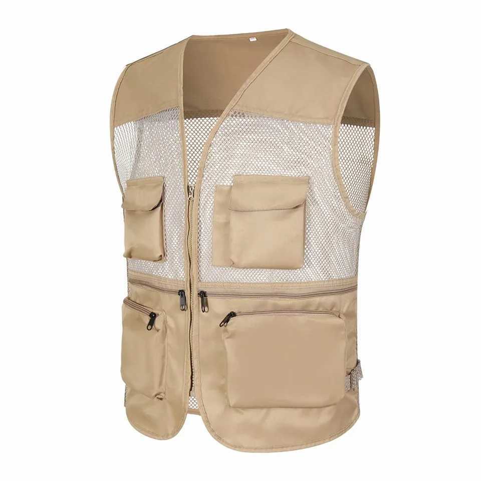 Coat Jacket Men Vest Sleeveless Mens Outdoor Vest Multi Pockets And Photography Waistcoat Blue/Khaki/Gray/Black X250403
