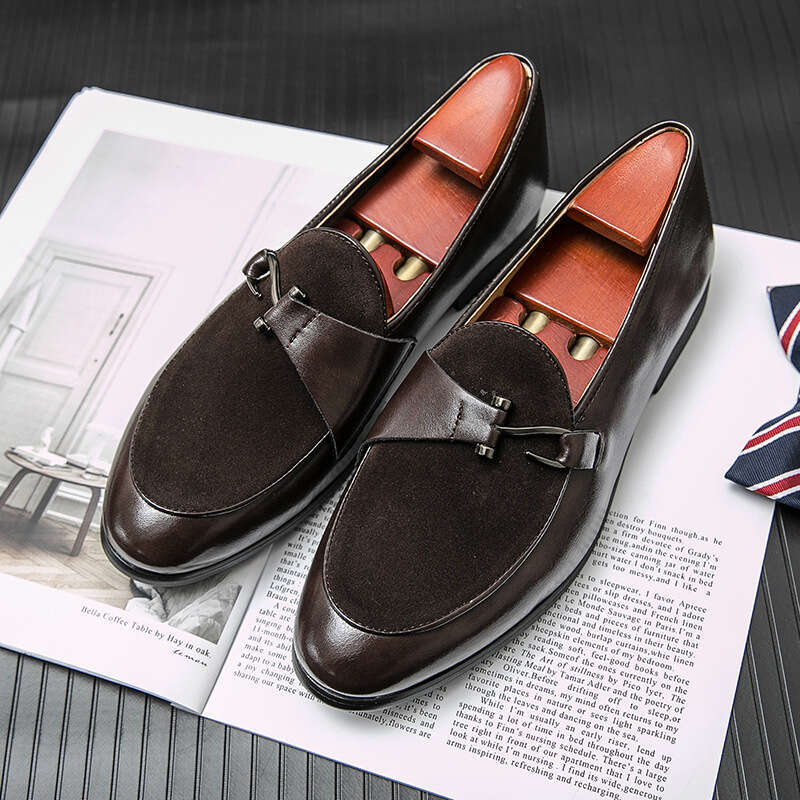 2024 Men's Large Size Spring New Fashion British Style Casual Leather Shoes Trendy Set