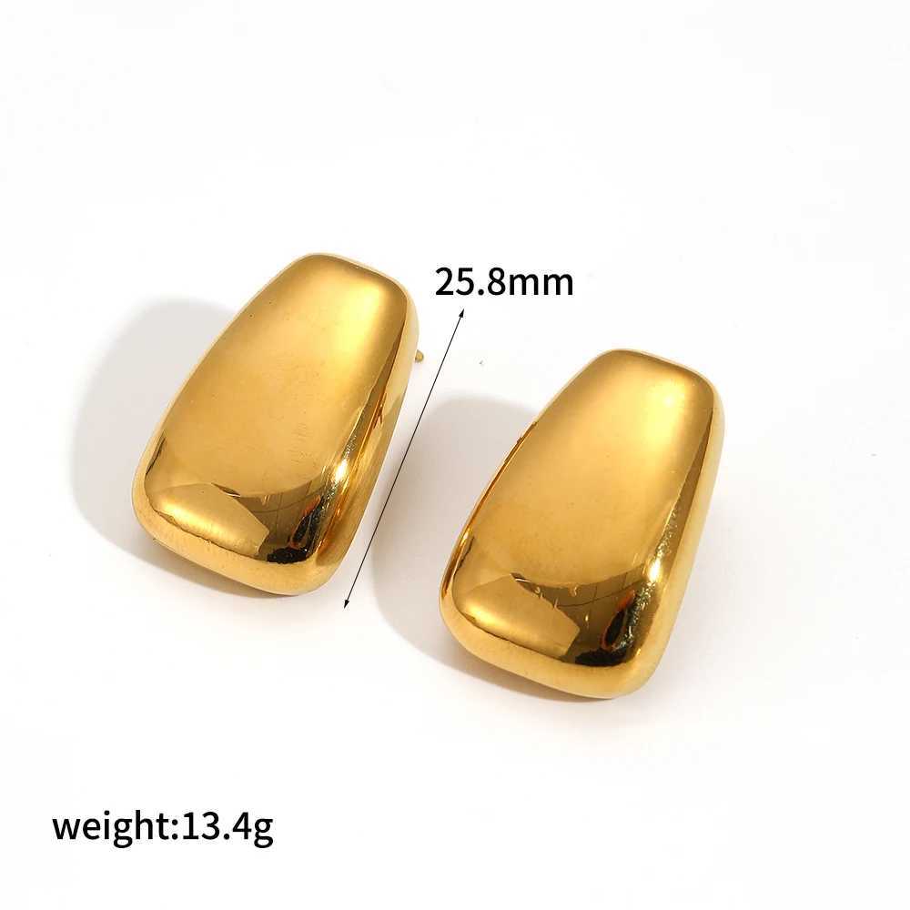 2025 New Design Fashion Stainless Steel Geometric Trapezoid Ear Studs Womens Accessories Party Waterproof Jewelry Gift C251103