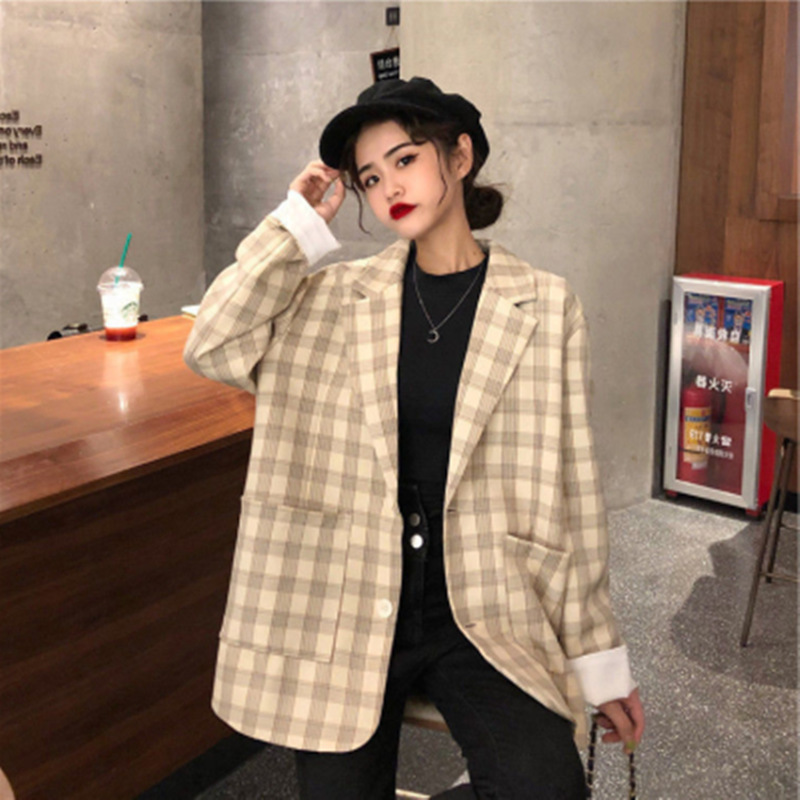 X41Trendy Euro-American Outfit: Cozy Springtime Women's Korean Pattern Small Suits