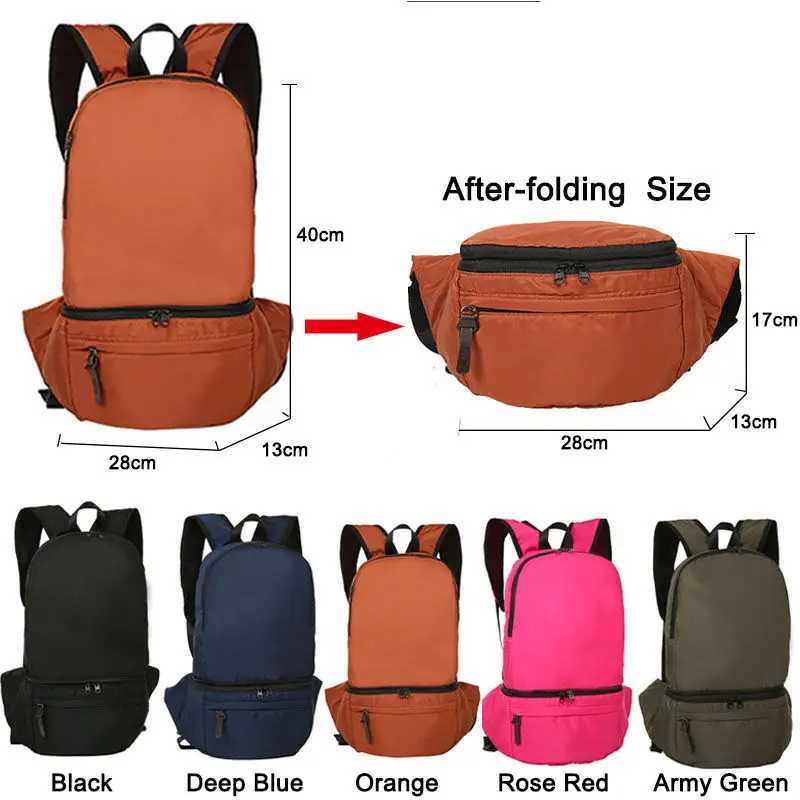 Light Weight Backpack Foldable Bag Waist Bags Camping Folding Ultrght Outdoor Sports Hiking Travel Bag Hiking Climbing BagC250407