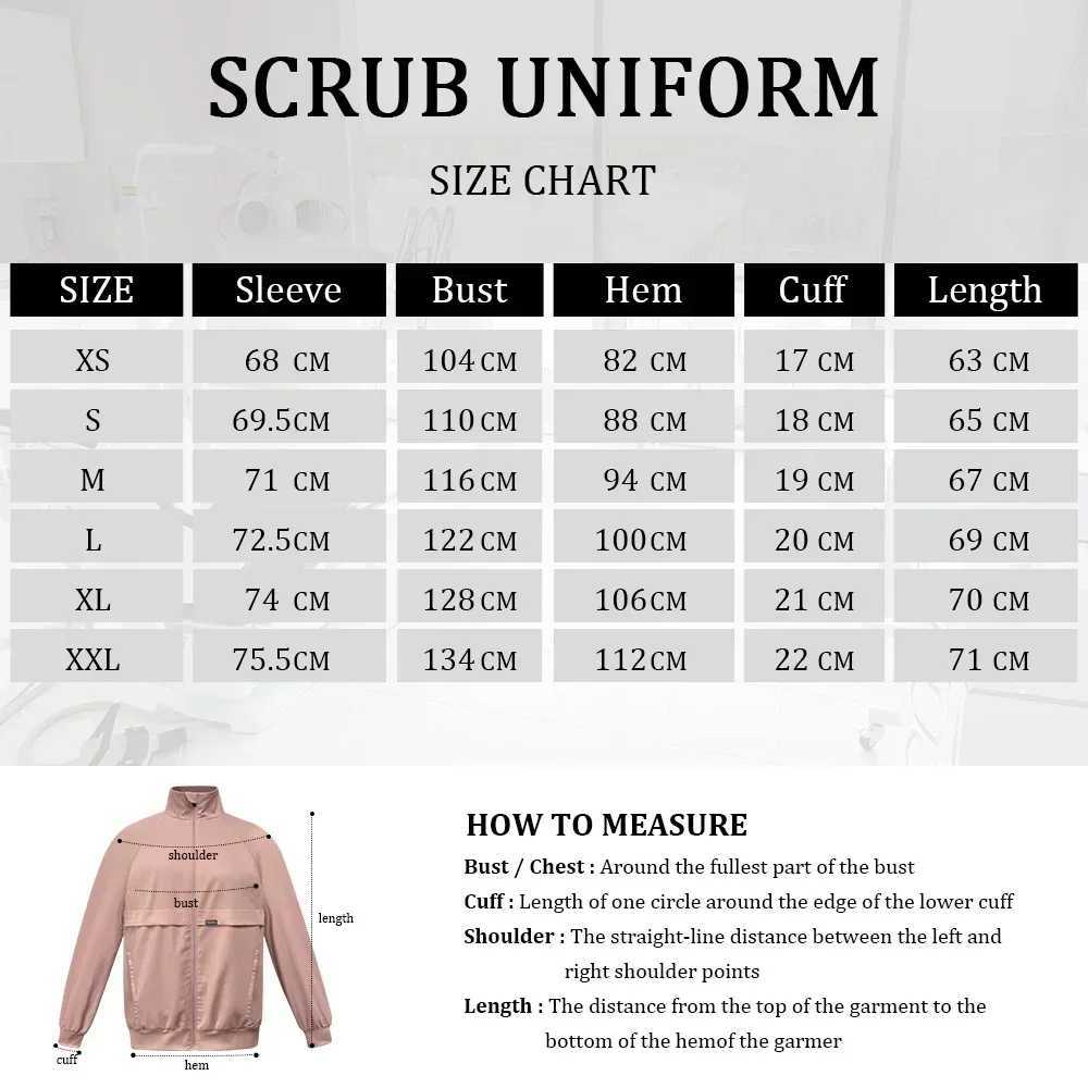 Surgical Uniforms Coat Woman Men Nursing Long Sleeve Scrubs Jackets Medical Hospital Clothing Zipper Jacket Doctor Nursing Tops J251103