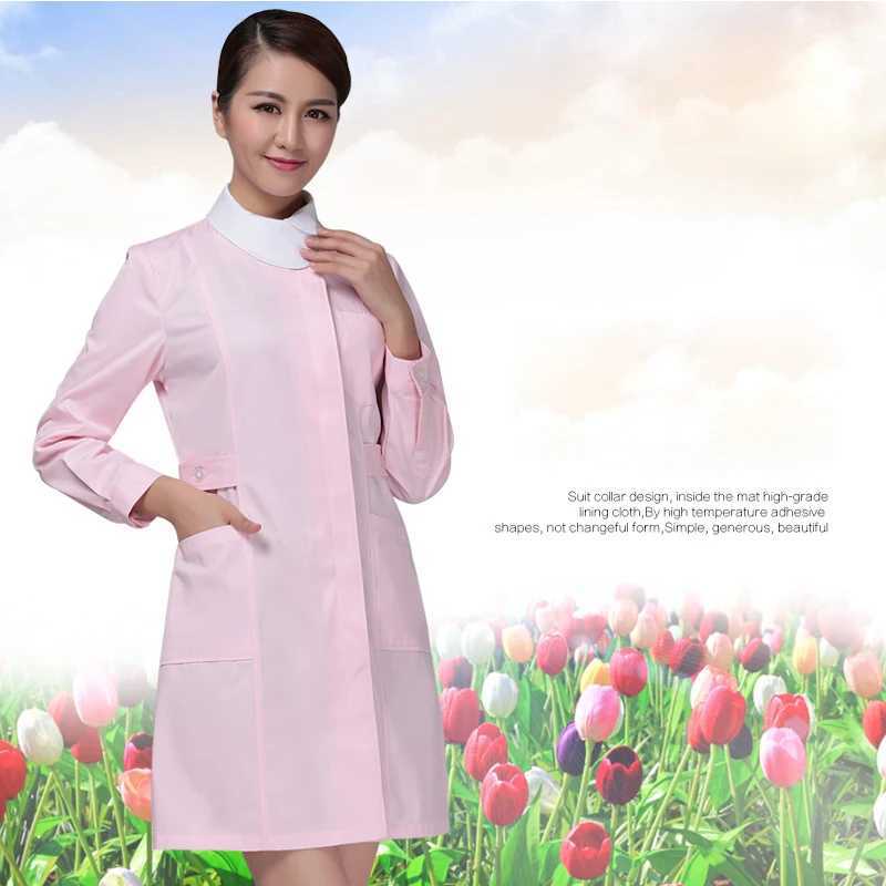 Dispensary Custom Nurse Apparel Medical Institution Uniform Clinic Green Coat Long Sleeve Doctor Lady Blouse Dress J251103