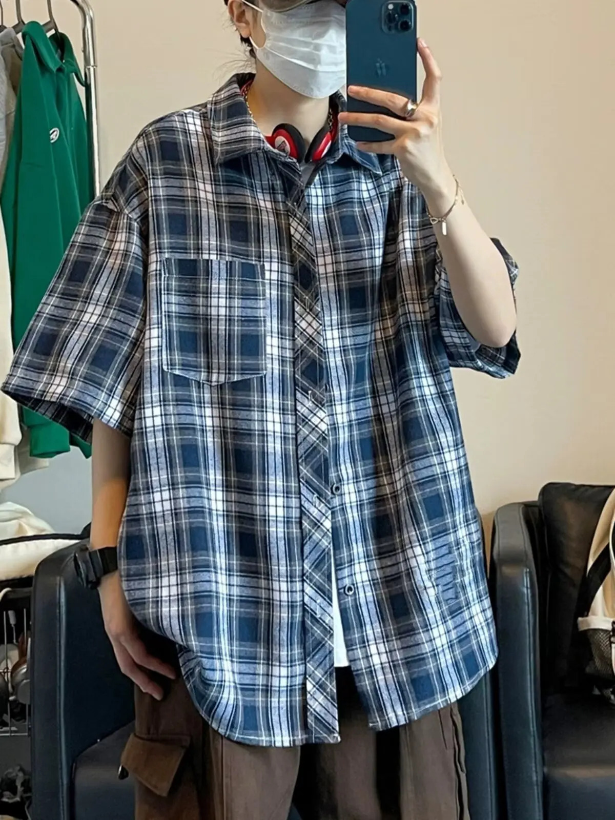 TRSYPHXM mens long sleeved spring and autumn trend casual loose workwear jacket 250403e