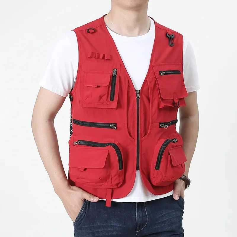 14 Pockets Summer New Men US Tactical Hiking Fishing Vest Mens Photographer Waistcoat Mesh Cargo Sleeveless Jacket Tool Vest 7XL X2504034