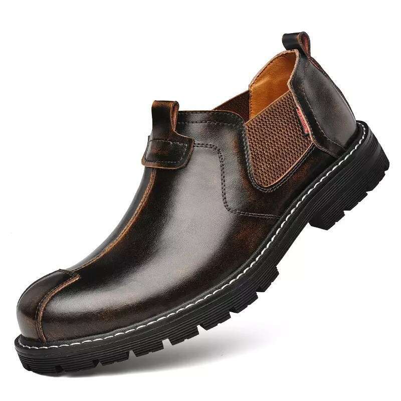 2024 new plus size casual business leather low top matte men's workwear shoes, big toe shoes