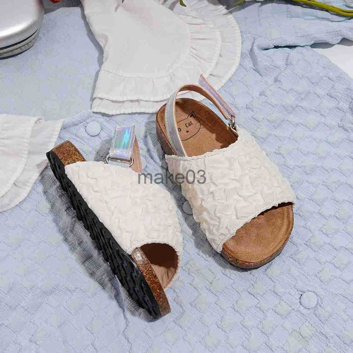2025 flat bottomed girls summer new slippers fashionable foam gauze soft soled childrens sandals childrens princess sandals J250403