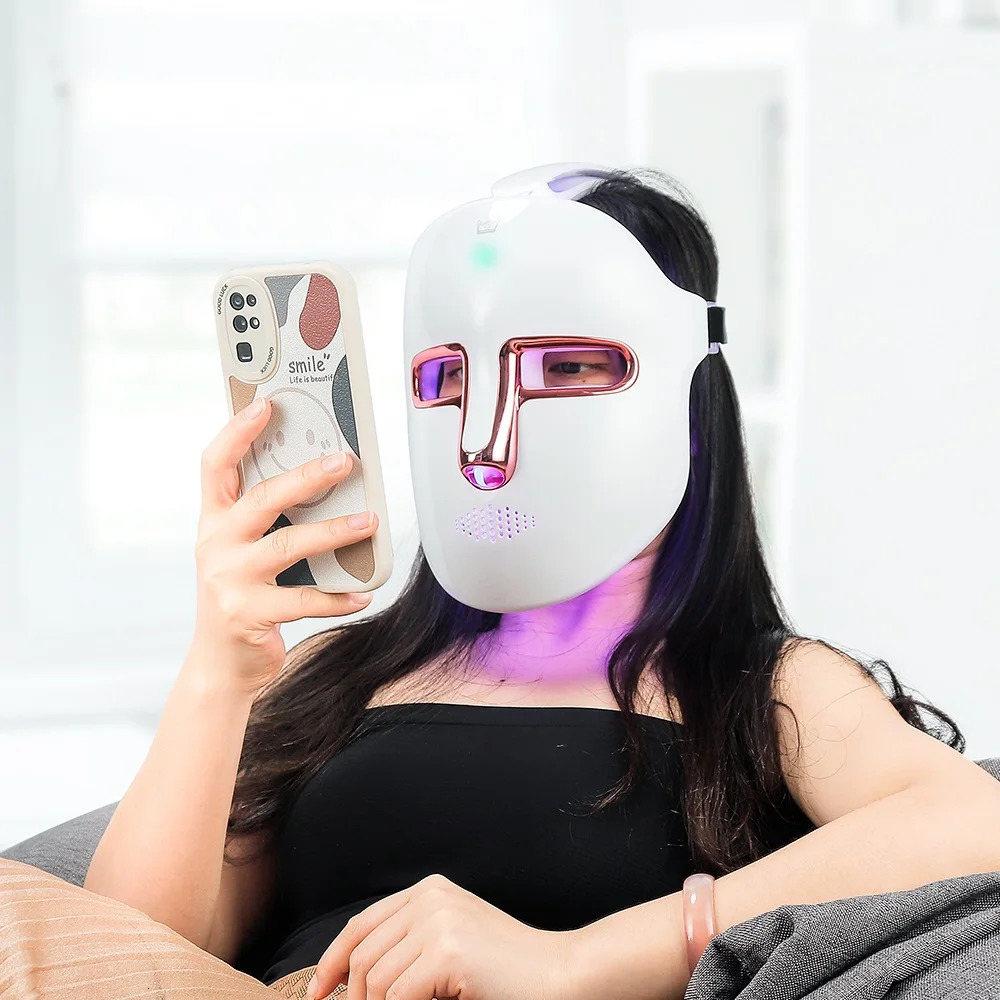 7 Colors LED Face Beauty Machine Red Light Skin Care Led Mask Home Use Devices Skin Tighten Rejuvenation Facial Mask 251030