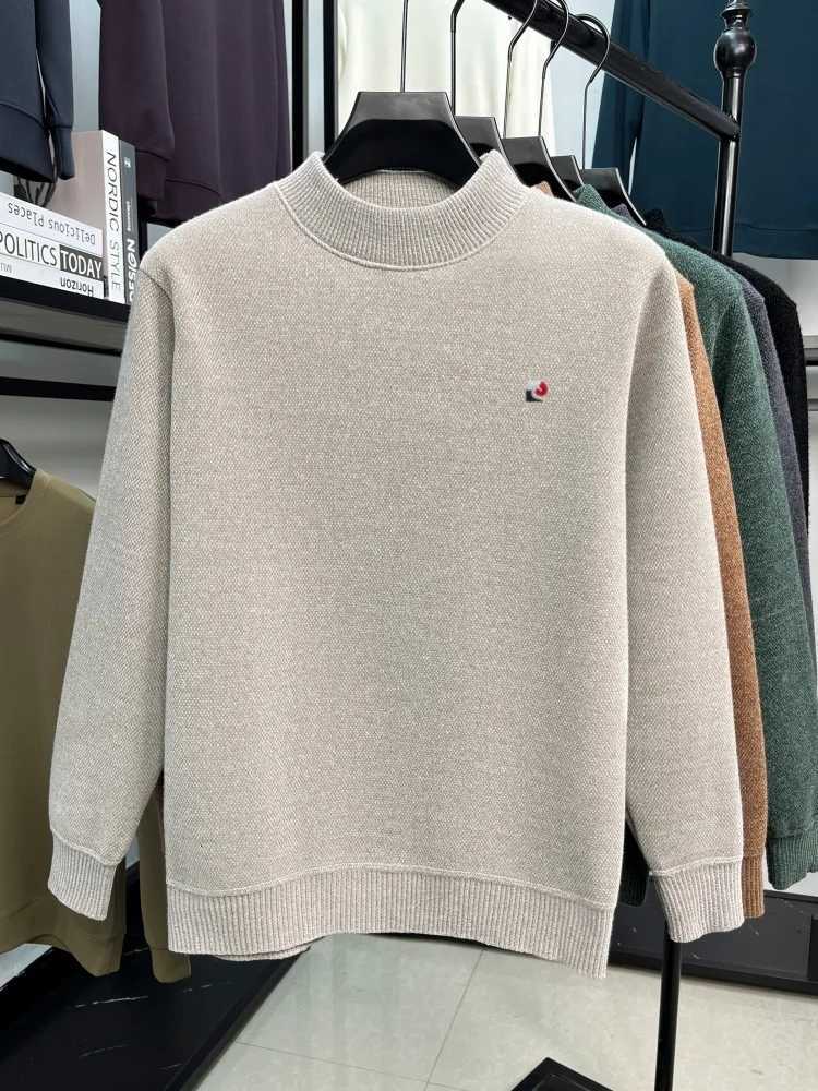 Fashion luxury embroidered knitted mens sweater high-end brand soft plush warmth round neck trend versatile pullover casual topT251103