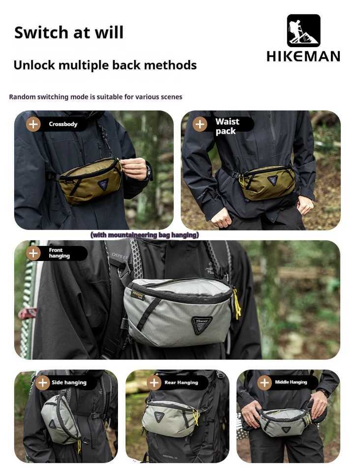 Outdoor Waist Bag Sports Mountaineering Cycling Mobile Bag Backpack Expansion Pack Travel Hiking Lightweight EquipmentC250407