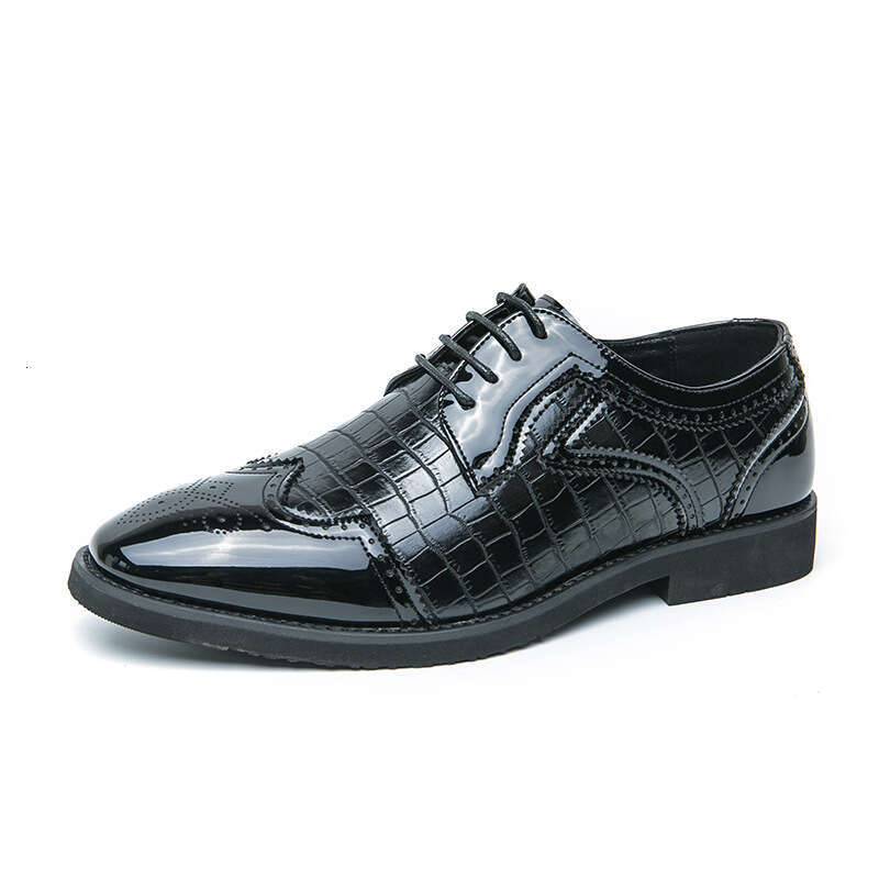 Large size 48 leather 2024 Spring and Autumn Business Dress Office men's groom wedding shoes