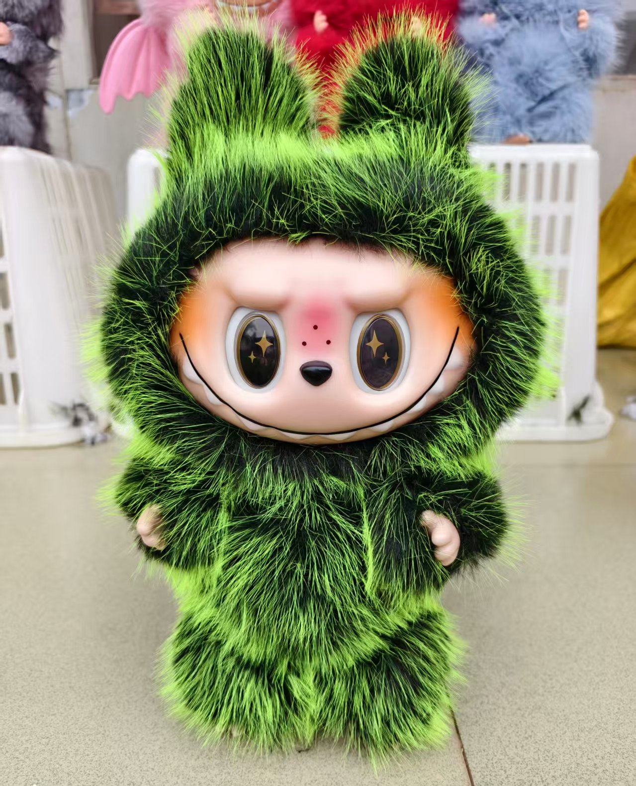 38cm zimomo Monster Labubu 38cm Angel Creative Change Doll Diy Figure Vinyl Pendant Doll Model Toy Replica Toy Birthday Gifts