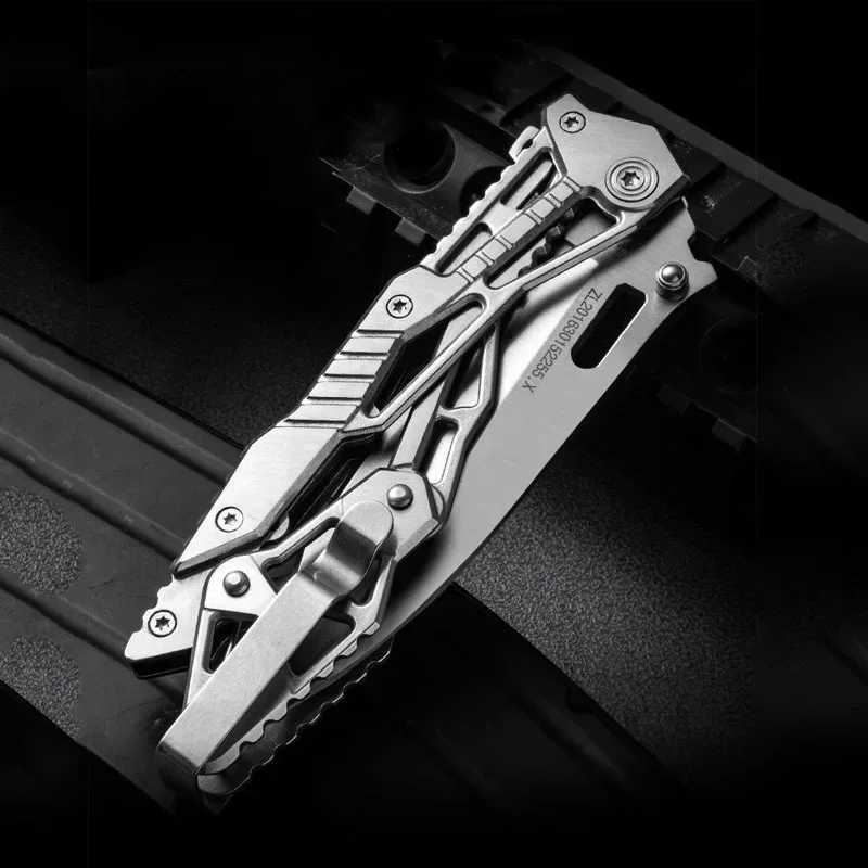Mechanical Pocket Folding Knife Stainless Steel 5CR13MOV Blade Sharp Rescue Knife Outdoor EDC Camping Hunting ToolT250402