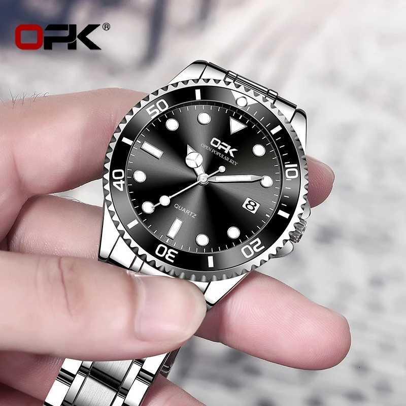 OPK brand steel belt single calendar luminous waterproof mens quartz watch 8118W251104